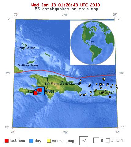 map of haiti earthquake epicenter. Earthquake Location map.