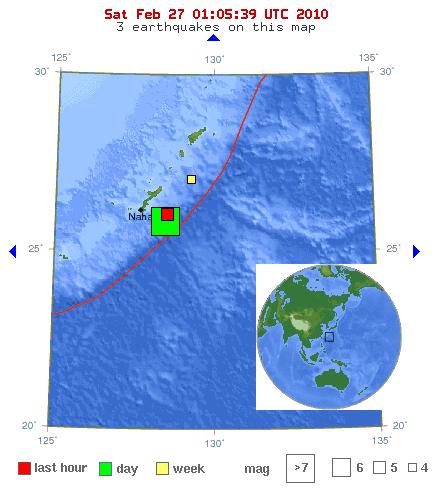 earthquake location map