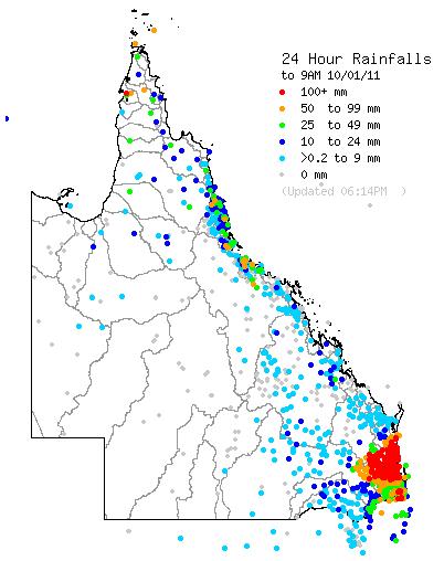 gold coast queensland map. Queensland Rainfall Map