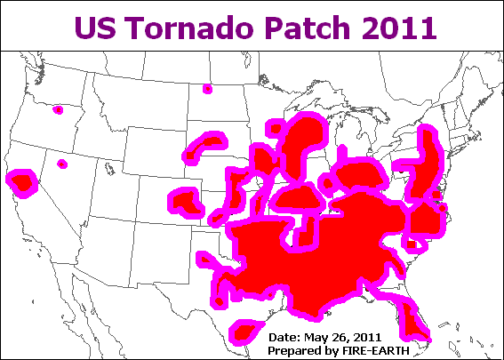 tornado alley map 2011. US Tornado Patch 2011