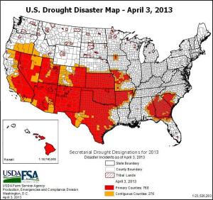 us drought disaster map 3apr2013